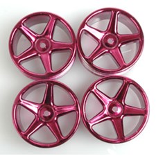 Wheel; 5 spoke 25mm - Purple Chrome (4 Stück)