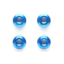 4mm ALU Serrated Nut (4) blue