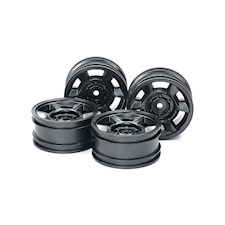 CC-02 6 Spoke Wheels black (4) Offset +4