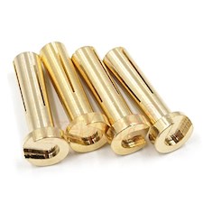 Goldkontakt 5.0 mm Stecker, Anlötung 90° Winkel  (4 Stück)