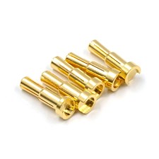 Goldkontakt 4.0 & 5.0 mm Stecker, Anlötung 90° Winkel  (5 Stück)